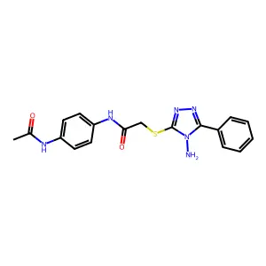 N-(4-(Acetylamino)PH)-2-((4-amino-5-phenyl-4H-1,2,4-triazol-3-YL)thio)acetamide structure