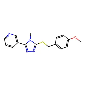 ME 4-(((4-Methyl-5-(3-pyridinyl)-4H-1,2,4-triazol-3-YL)thio)methyl)phenyl ether structure