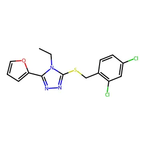 2,4-Dichlorobenzyl 4-ethyl-5-(2-furyl)-4H-1,2,4-triazol-3-YL sulfide structure