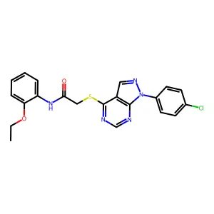 2-((1-(4-chlorophenyl)-1H-pyrazolo[3,4-d]pyrimidin-4-yl)thio)-N-(2-ethoxyphenyl)acetamide structure