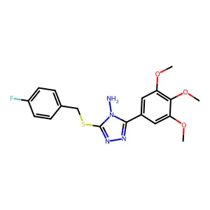 3-((4-Fluorobenzyl)thio)-5-(3,4,5-trimethoxyphenyl)-4H-1,2,4-triazol-4-ylamine structure