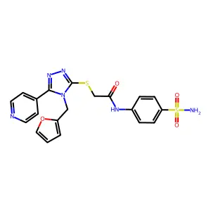 2-{[4-(furan-2-ylmethyl)-5-(pyridin-4-yl)-4H-1,2,4-triazol-3-yl]sulfanyl}-N-(4-sulfamoylphenyl)acetamide structure