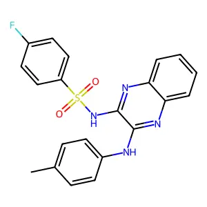 4-fluoro-N-[3-(4-toluidino)-2-quinoxalinyl]benzenesulfonamide structure