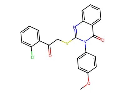 2-((2-(2-Chlorophenyl)-2-oxoethyl)thio)-3-(4-methoxyphenyl)-4(3H)-quinazolinone structure