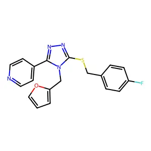 3-[(4-Fluorophenyl)methylthio]-4-(2-furylmethyl)-5-(4-pyridyl)-1,2,4-triazole structure