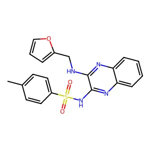 N-{3-[(2-furylmethyl)amino]-2-quinoxalinyl}-4-methylbenzenesulfonamide structure