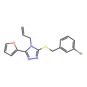 3-[(3-Bromophenyl)methylthio]-5-(2-furyl)-4-prop-2-enyl-1,2,4-triazole structure