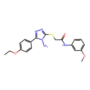 2-[4-amino-5-(4-ethoxyphenyl)(1,2,4-triazol-3-ylthio)]-N-(3-methoxyphenyl)acet amide structure