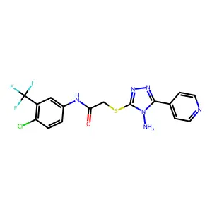 2-((4-amino-5-(pyridin-4-yl)-4H-1,2,4-triazol-3-yl)thio)-N-(4-chloro-3-(trifluoromethyl)phenyl)acetamide structure