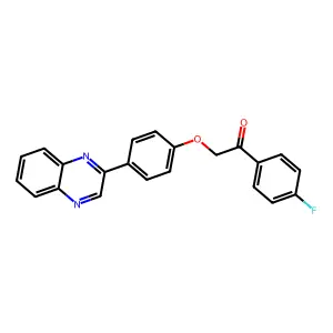 1-(4-Fluorophenyl)-2-(4-quinoxalin-2-ylphenoxy)ethanone structure