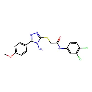 2-((4-amino-5-(4-methoxyphenyl)-4H-1,2,4-triazol-3-yl)thio)-N-(3,4-dichlorophenyl)acetamide structure