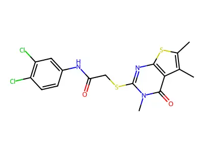 N-(3,4-dichlorophenyl)-2-[(3,5,6-trimethyl-4-oxo-3,4-dihydrothieno[2,3-d]pyrimidin-2-yl)sulfanyl]acetamide structure