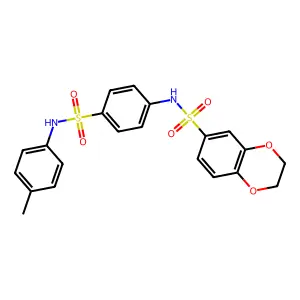 N-[4-[(4-methylphenyl)sulfamoyl]phenyl]-2,3-dihydro-1,4-benzodioxine-6-sulfonamide structure