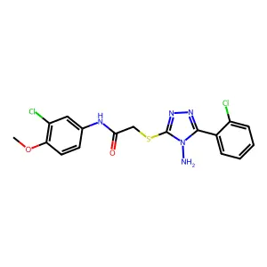 2-{[4-amino-5-(2-chlorophenyl)-4H-1,2,4-triazol-3-yl]sulfanyl}-N-(3-chloro-4-methoxyphenyl)acetamide structure