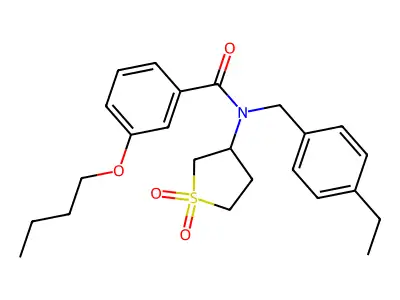 3-butoxy-N-(1,1-dioxidotetrahydrothiophen-3-yl)-N-(4-ethylbenzyl)benzamide structure