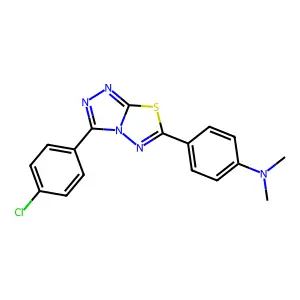 4-[3-(4-chlorophenyl)-[1,2,4]triazolo[3,4-b][1,3,4]thiadiazol-6-yl]-N,N-dimethylaniline structure