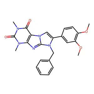 6-Benzyl-7-(3,4-dimethoxyphenyl)-2,4-dimethylpurino[7,8-a]imidazole-1,3-dione structure