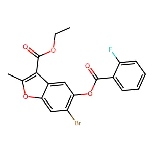 6-Bromo-3-(ethoxycarbonyl)-2-methylbenzo[b]furan-5-yl 2-fluorobenzoate structure