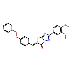 (5Z)-5-[4-(benzyloxy)benzylidene]-2-(3,4-dimethoxyphenyl)[1,3]thiazolo[3,2-b][1,2,4]triazol-6(5H)-one structure