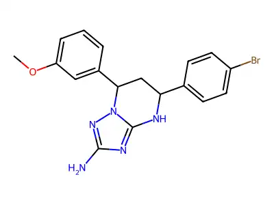 5-(4-bromophenyl)-7-(3-methoxyphenyl)-4,5,6,7-tetrahydro[1,2,4]triazolo[1,5-a]pyrimidin-2-amine structure