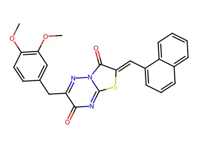 (2Z)-6-(3,4-dimethoxybenzyl)-2-(naphthalen-1-ylmethylidene)-7H-[1,3]thiazolo[3,2-b][1,2,4]triazine-3,7(2H)-dione structure
