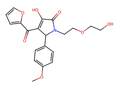 3-(furan-2-carbonyl)-4-hydroxy-1-[2-(2-hydroxyethoxy)ethyl]-2-(4-methoxyphenyl)-2H-pyrrol-5-one structure