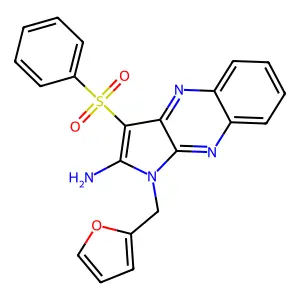 1-(furan-2-ylmethyl)-3-(phenylsulfonyl)-1H-pyrrolo[2,3-b]quinoxalin-2-amine structure