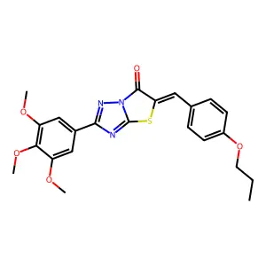 (5Z)-5-(4-propoxybenzylidene)-2-(3,4,5-trimethoxyphenyl)[1,3]thiazolo[3,2-b][1,2,4]triazol-6(5H)-one structure