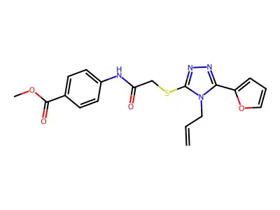 ME 4-((((4-Allyl-5-(2-furyl)-4H-1,2,4-triazol-3-YL)thio)acetyl)amino)benzoate structure