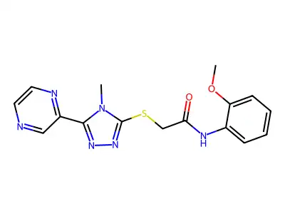 N-(2-methoxyphenyl)-2-{[4-methyl-5-(pyrazin-2-yl)-4H-1,2,4-triazol-3-yl]sulfanyl}acetamide structure