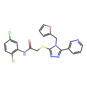 N-(2,5-dichlorophenyl)-2-{[4-(furan-2-ylmethyl)-5-(pyridin-3-yl)-4H-1,2,4-triazol-3-yl]sulfanyl}acetamide structure