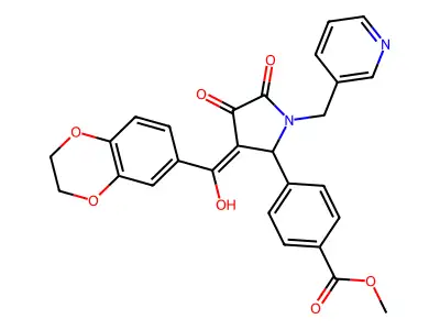 methyl 4-[3-(2,3-dihydro-1,4-benzodioxine-6-carbonyl)-4-hydroxy-5-oxo-1-[(pyridin-3-yl)methyl]-2,5-dihydro-1H-pyrrol-2-yl]benzoate structure
