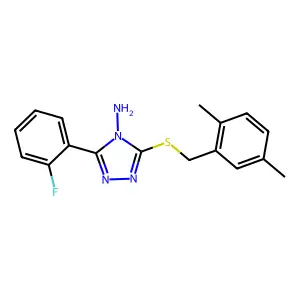 5-[(2,5-Dimethylphenyl)methylthio]-3-(2-fluorophenyl)-1,2,4-triazole-4-ylamine structure