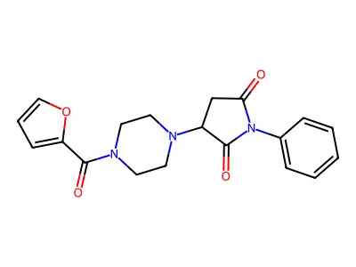 3-[4-(2-Furoyl)-1-piperazinyl]-1-phenyl-2,5-pyrrolidinedione structure