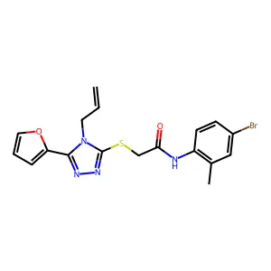 N-(4-bromo-2-methylphenyl)-2-{[5-(furan-2-yl)-4-(prop-2-en-1-yl)-4H-1,2,4-triazol-3-yl]sulfanyl}acetamide structure