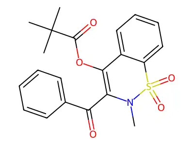3-benzoyl-2-methyl-1,1-dioxido-2H-1,2-benzothiazin-4-yl pivalate structure