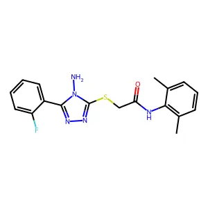 C18H18FN5OS structure