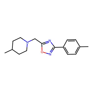 4-Methyl-1-{[3-(4-methylphenyl)-1,2,4-oxadiazol-5-yl]methyl}piperidine structure