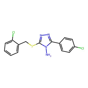 5-(4-Chlorophenyl)-3-[(2-chlorophenyl)methylthio]-1,2,4-triazole-4-ylamine structure