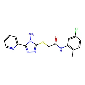2-{[4-amino-5-(pyridin-2-yl)-4H-1,2,4-triazol-3-yl]sulfanyl}-N-(5-chloro-2-methylphenyl)acetamide structure