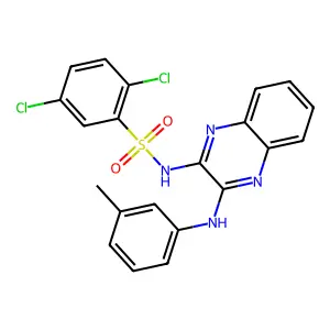2,5-dichloro-N-{3-[(3-methylphenyl)amino]quinoxalin-2-yl}benzenesulfonamide structure