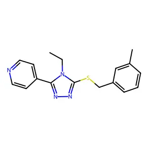 4-(4-Ethyl-5-((3-methylbenzyl)thio)-4H-1,2,4-triazol-3-YL)pyridine structure