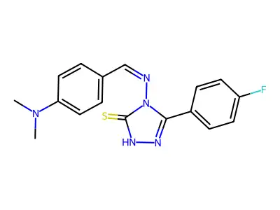 4-((4-(Dimethylamino)benzylidene)amino)-5-(4-F-PH)-4H-1,2,4-triazole-3-thiol structure