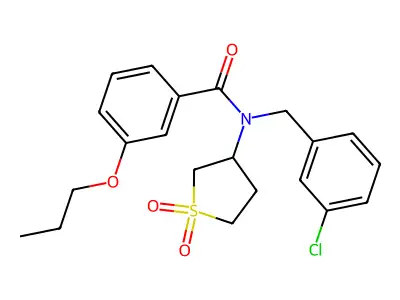 N-(3-chlorobenzyl)-N-(1,1-dioxidotetrahydrothiophen-3-yl)-3-propoxybenzamide structure