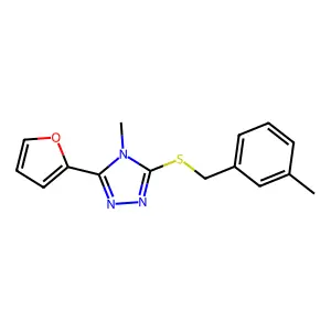 5-(2-Furyl)-4-methyl-3-[(3-methylphenyl)methylthio]-1,2,4-triazole structure