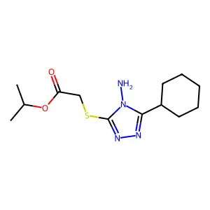 Methylethyl 2-(4-amino-5-cyclohexyl-1,2,4-triazol-3-ylthio)acetate structure