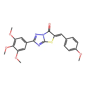 (5Z)-5-(4-methoxybenzylidene)-2-(3,4,5-trimethoxyphenyl)[1,3]thiazolo[3,2-b][1,2,4]triazol-6(5H)-one structure