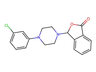 3-[4-(3-chlorophenyl)piperazin-1-yl]-2-benzofuran-1(3H)-one structure