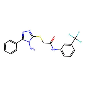 2-[(4-amino-5-phenyl-4H-1,2,4-triazol-3-yl)sulfanyl]-N-[3-(trifluoromethyl)phenyl]acetamide structure