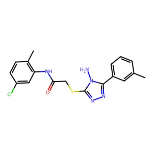 2-((4-amino-5-(m-tolyl)-4H-1,2,4-triazol-3-yl)thio)-N-(5-chloro-2-methylphenyl)acetamide structure